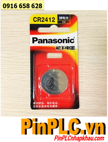 Panasonic CR2412; Panasonic CR2412 lithium 3v chính hãng _Made in Indonesia (Vỉ 1viên /Nội địa Trung)